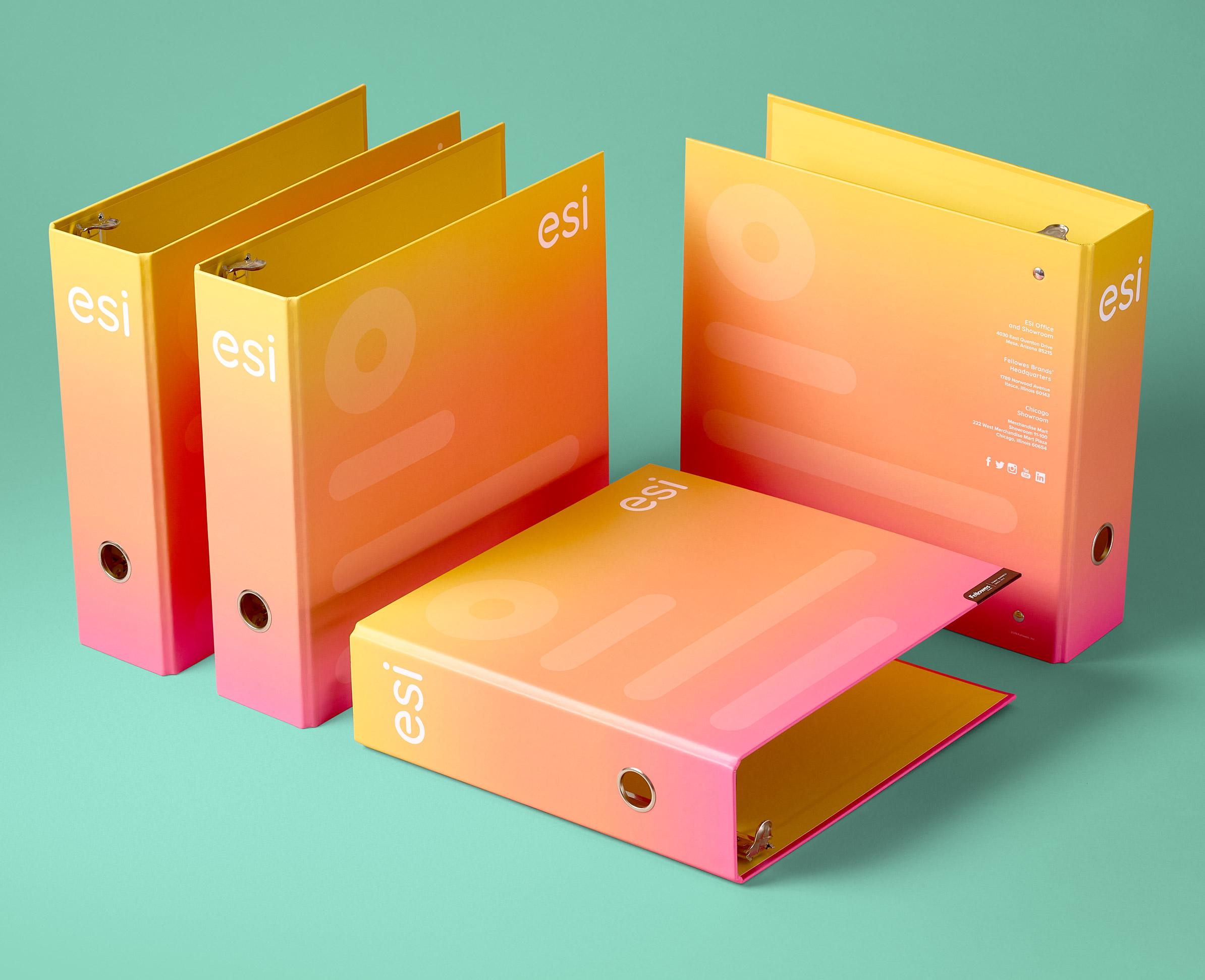 ESI printed square back binder grouping