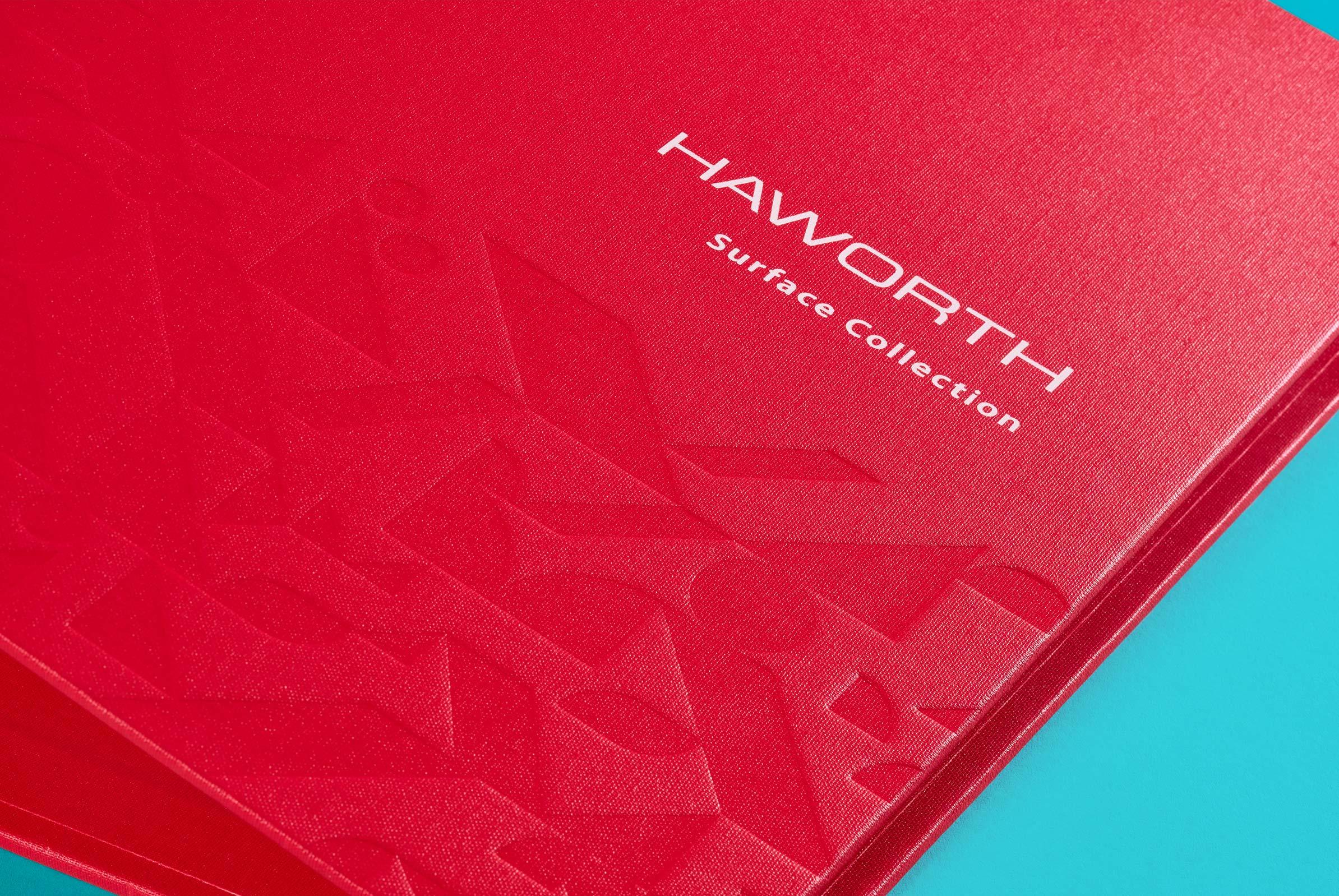 Haworth surface collection binder with blind deboss and foil