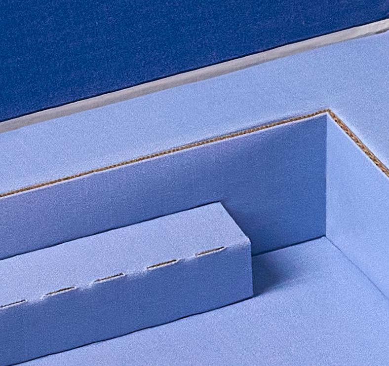 Close-up of corrugated insert