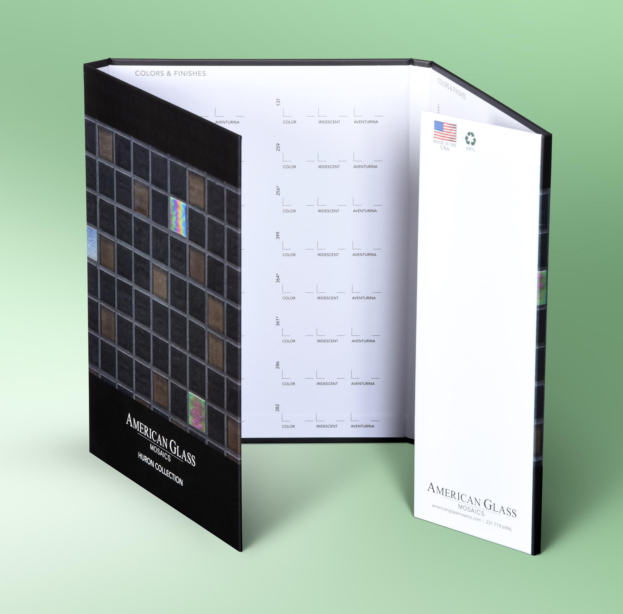 Architectural folder for tile samples with half panel