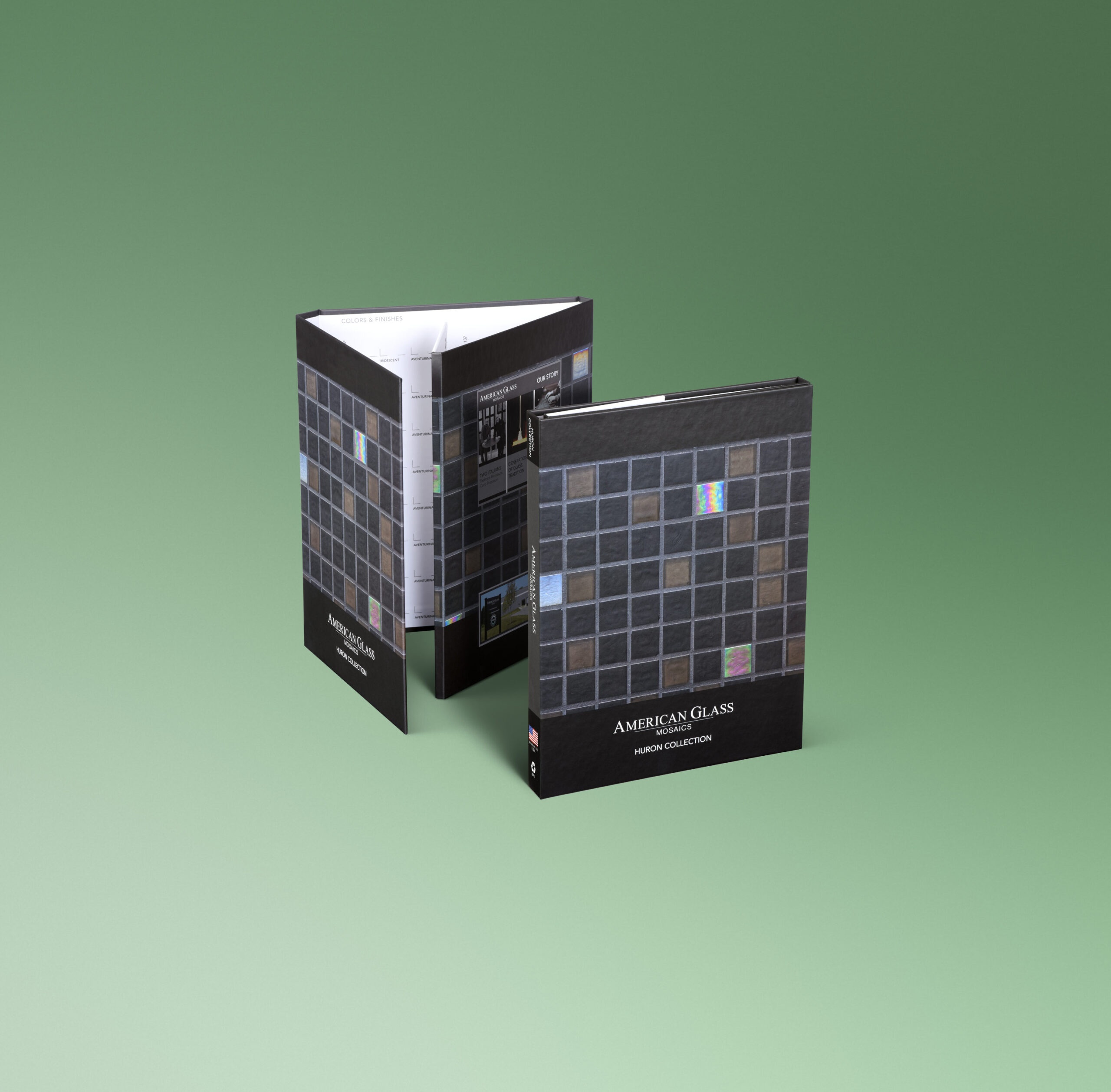 American Glass Mosaics architectural folder with routed hinges