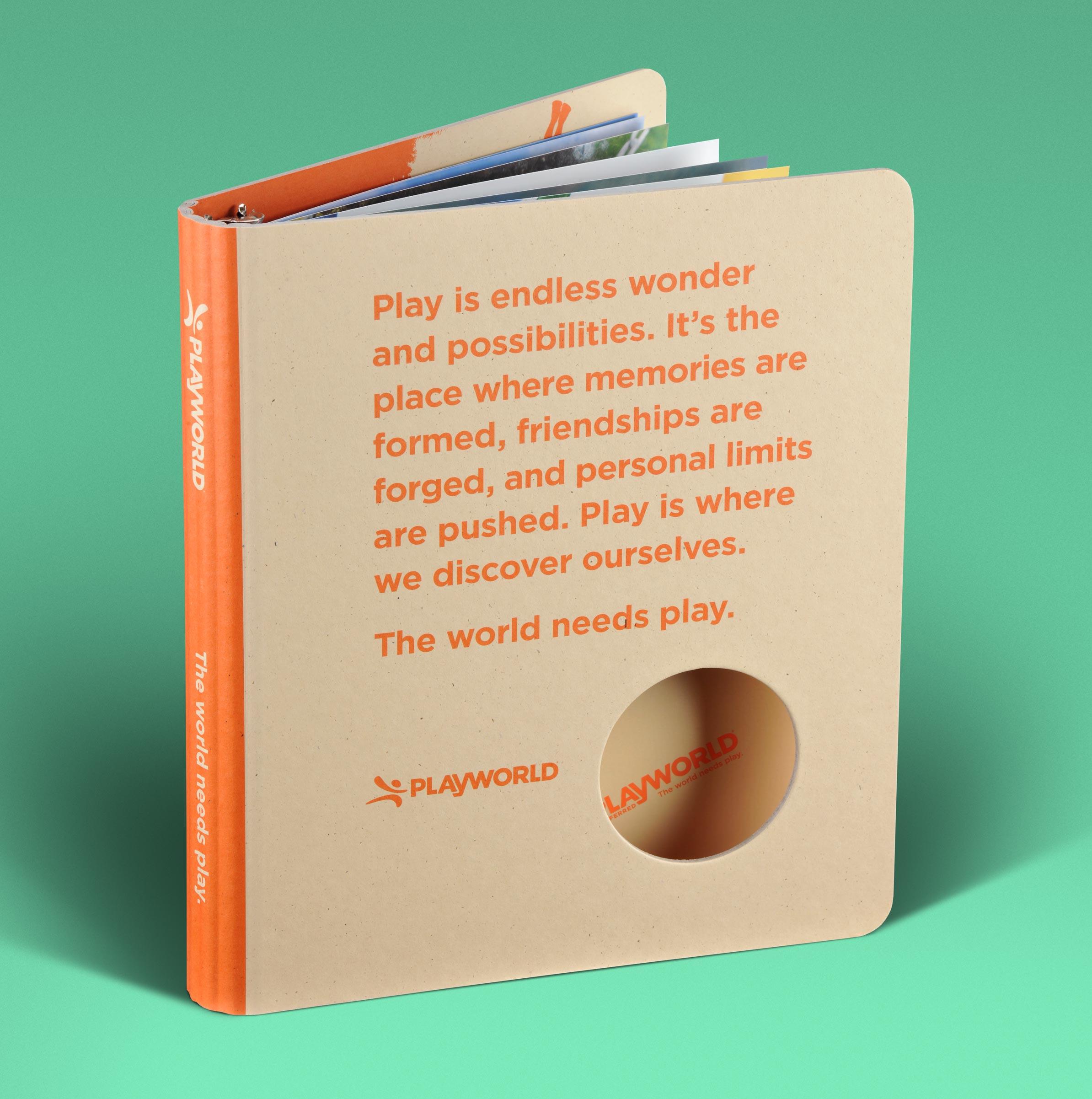 custom binder with die-cut window for Playworld