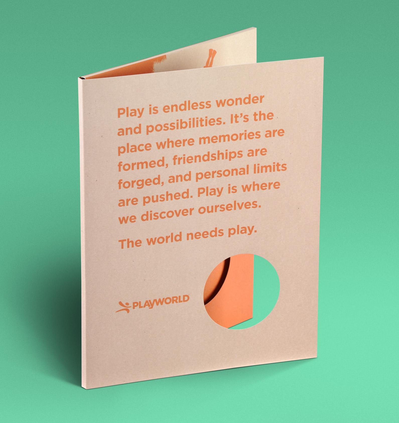 Eco-friendly pocket folder with die-cut window for Playworld