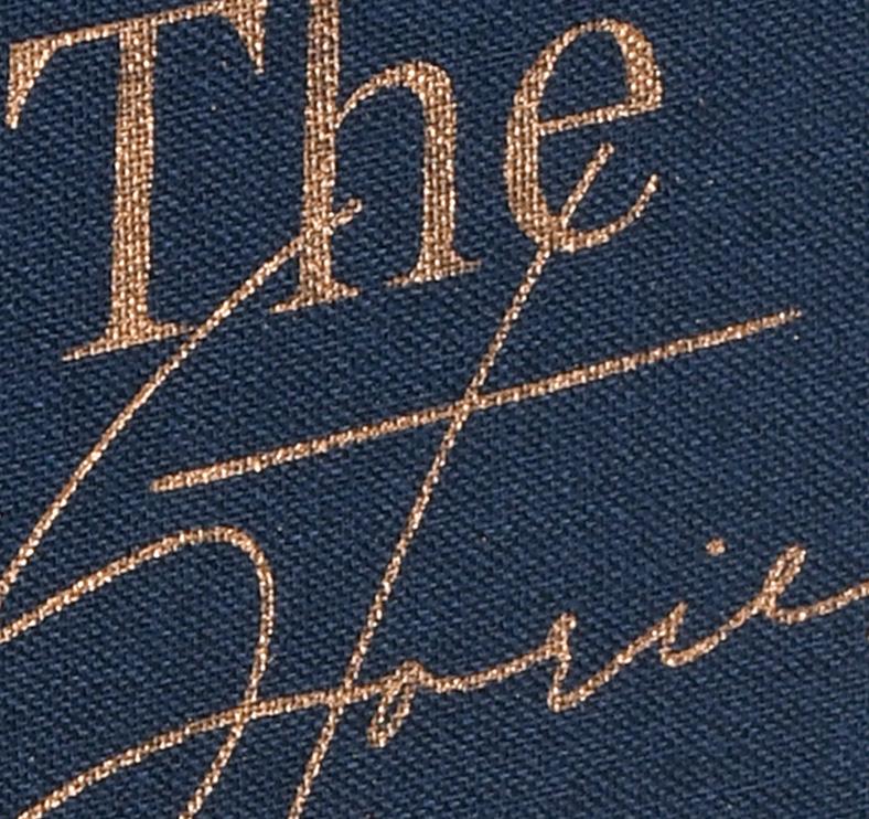 Closeup of foil stamping on cloth