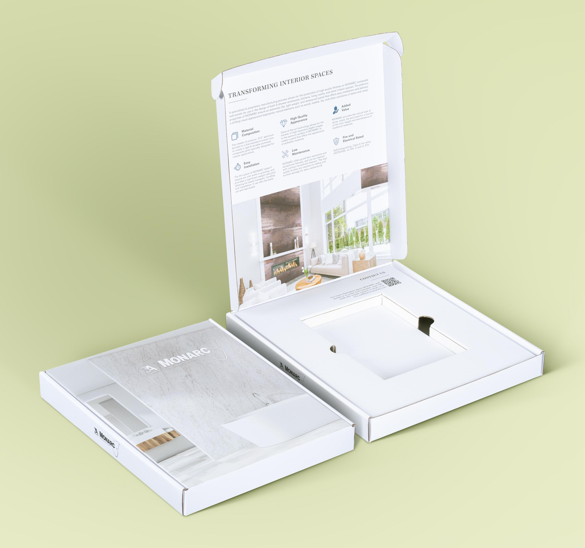 Set of corrugated tuck lock boxes for Monarc 3A Composites