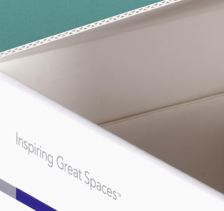 Close up showing corrugated fluting