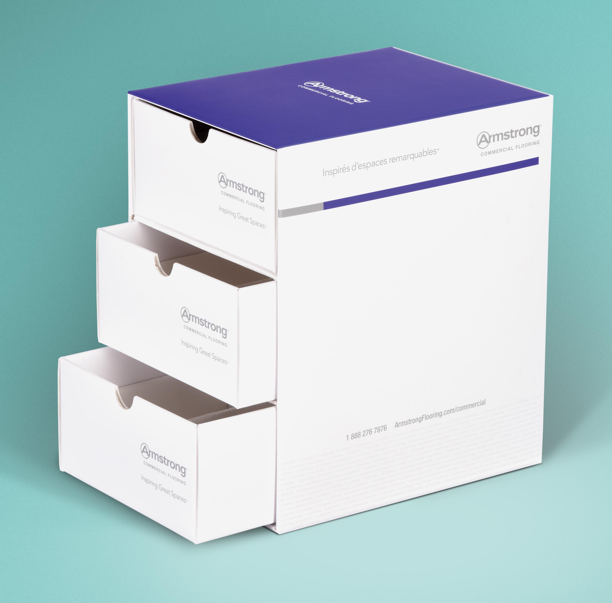 Drawer and slipcase corrugated sample box