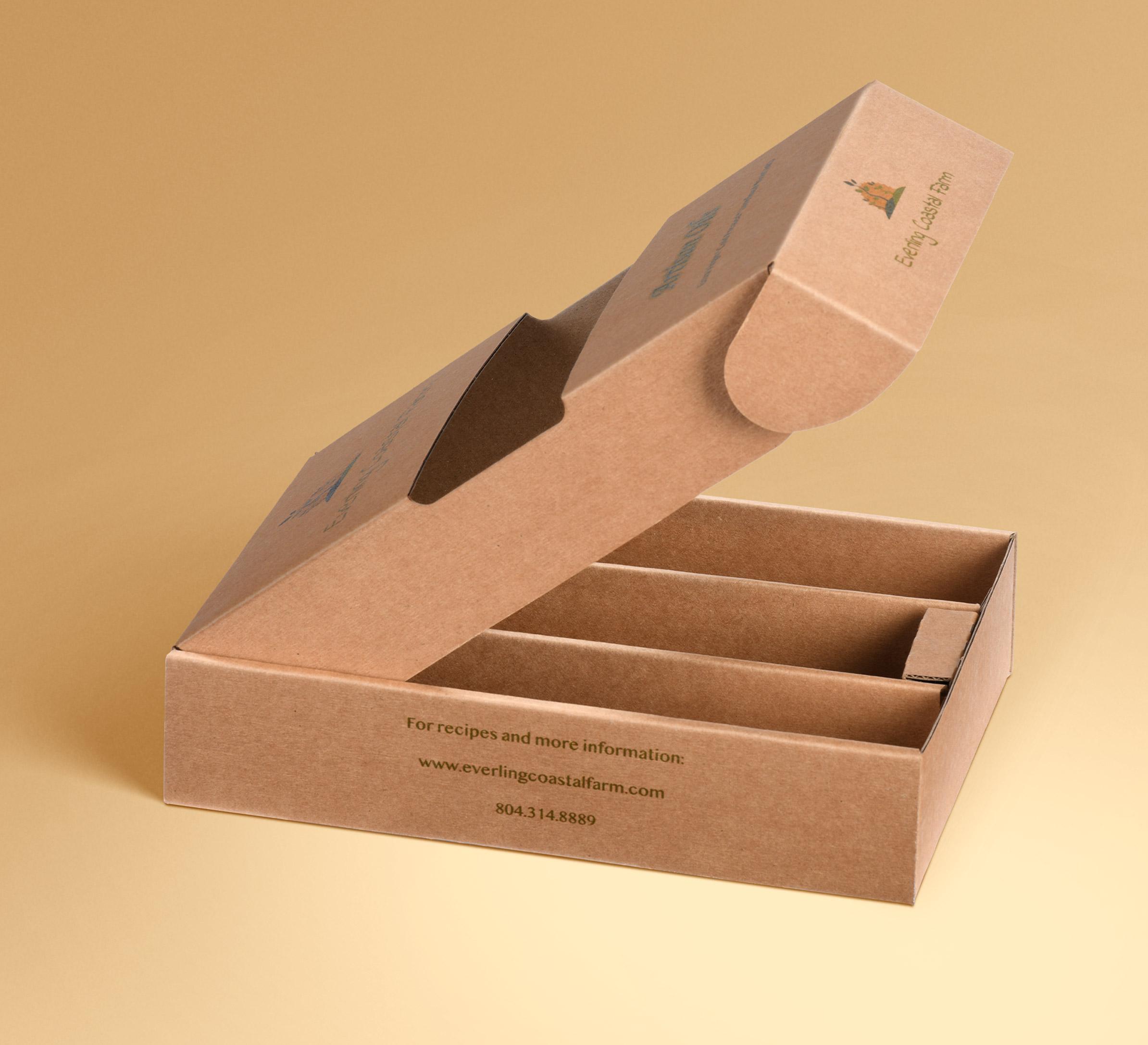 Kraft corrugated tuck lock box with insert and die-cut window