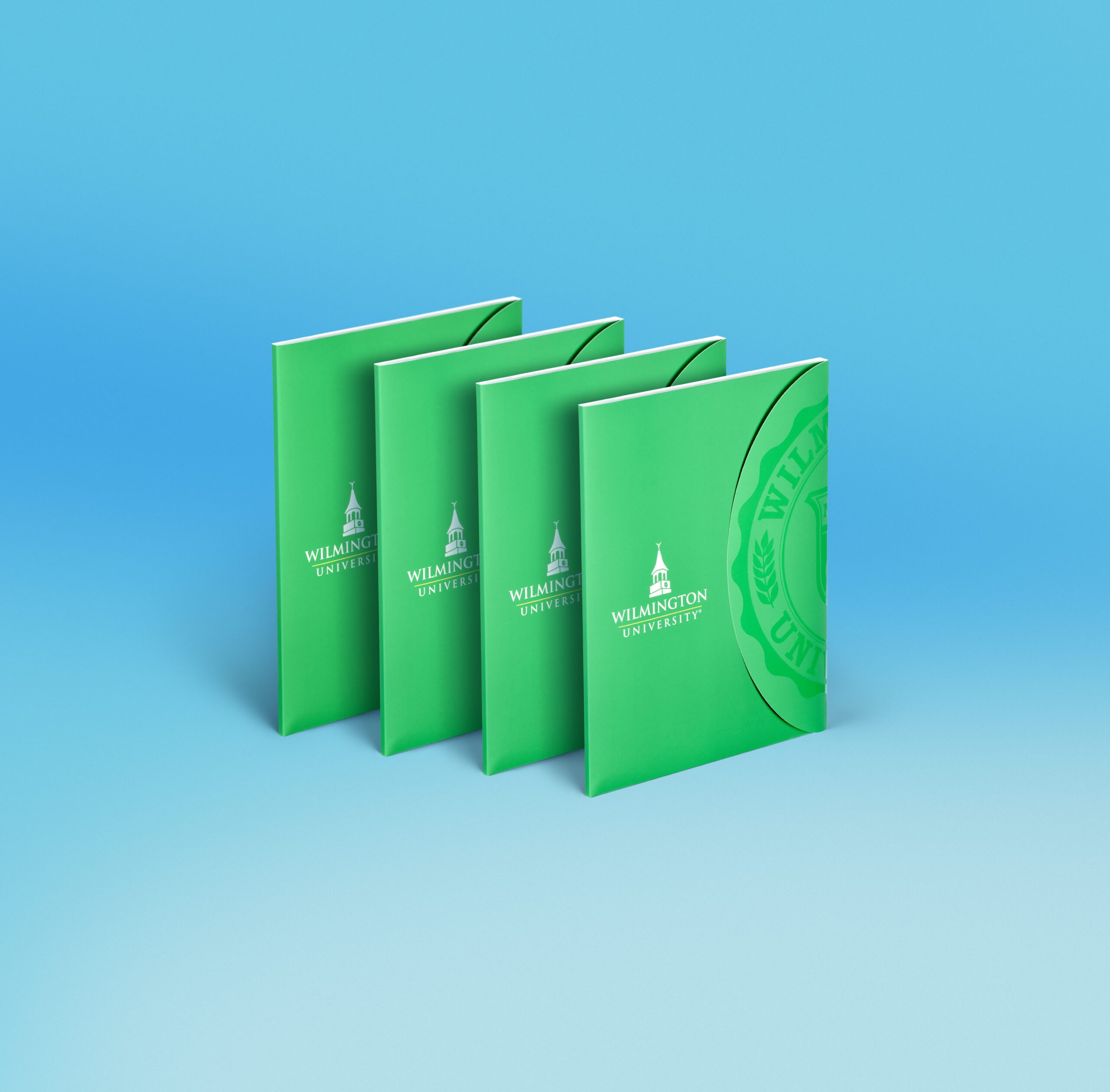 Admissions pocket folders with portfolio closure