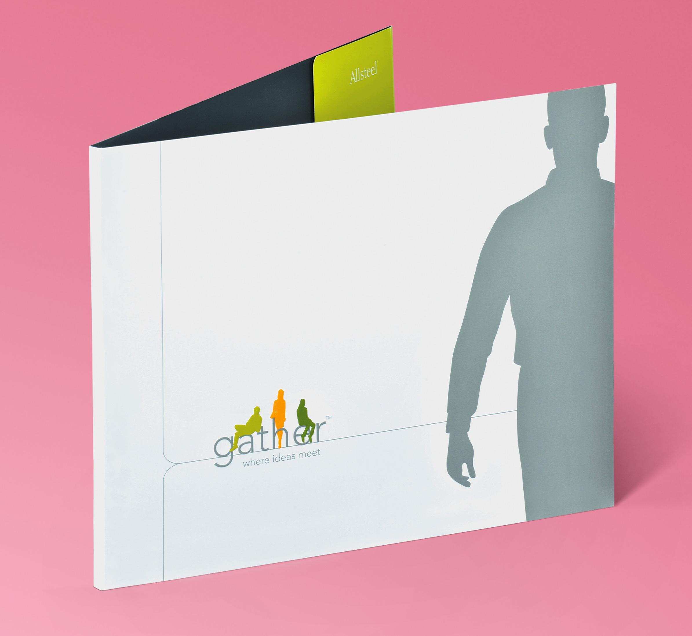 Oblong custom sized pocket folder for Allsteel