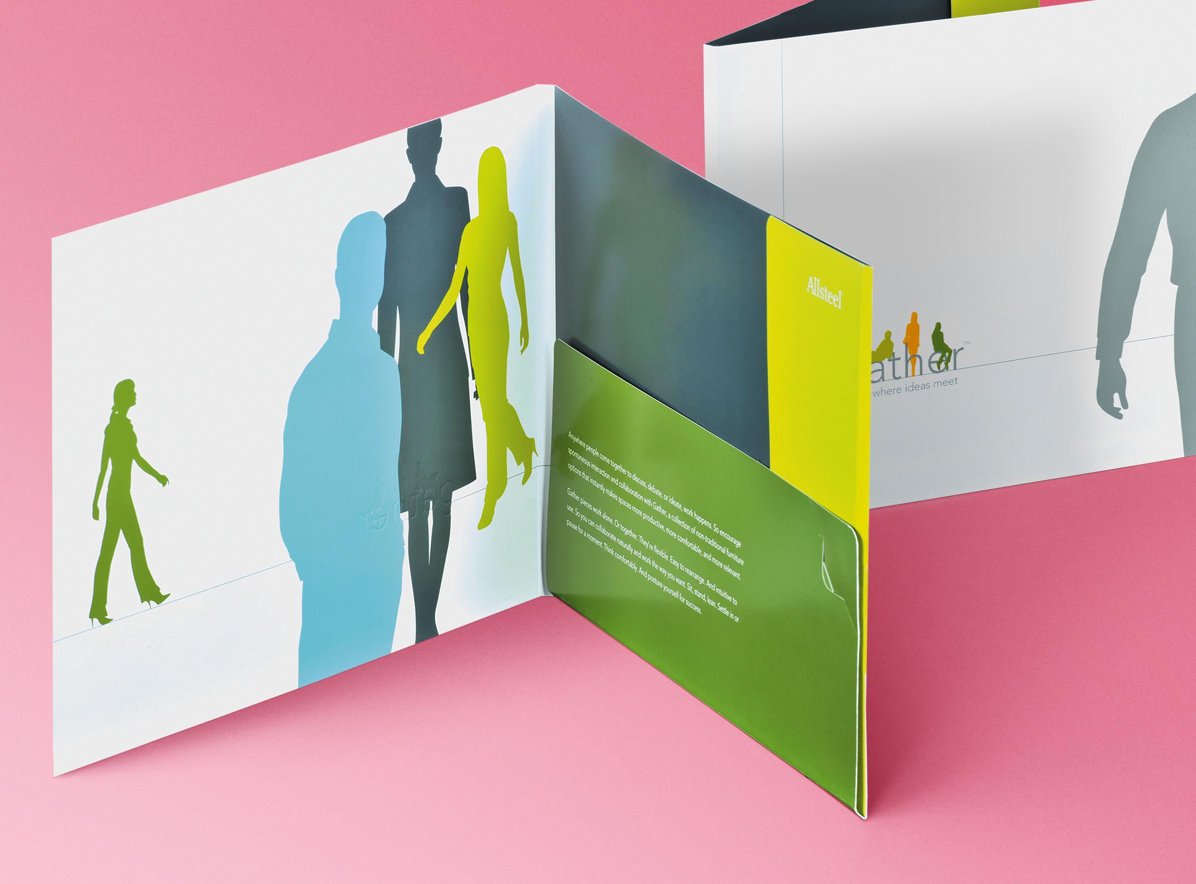 Tuck lock pocket for oblong Allsteel pocket folder