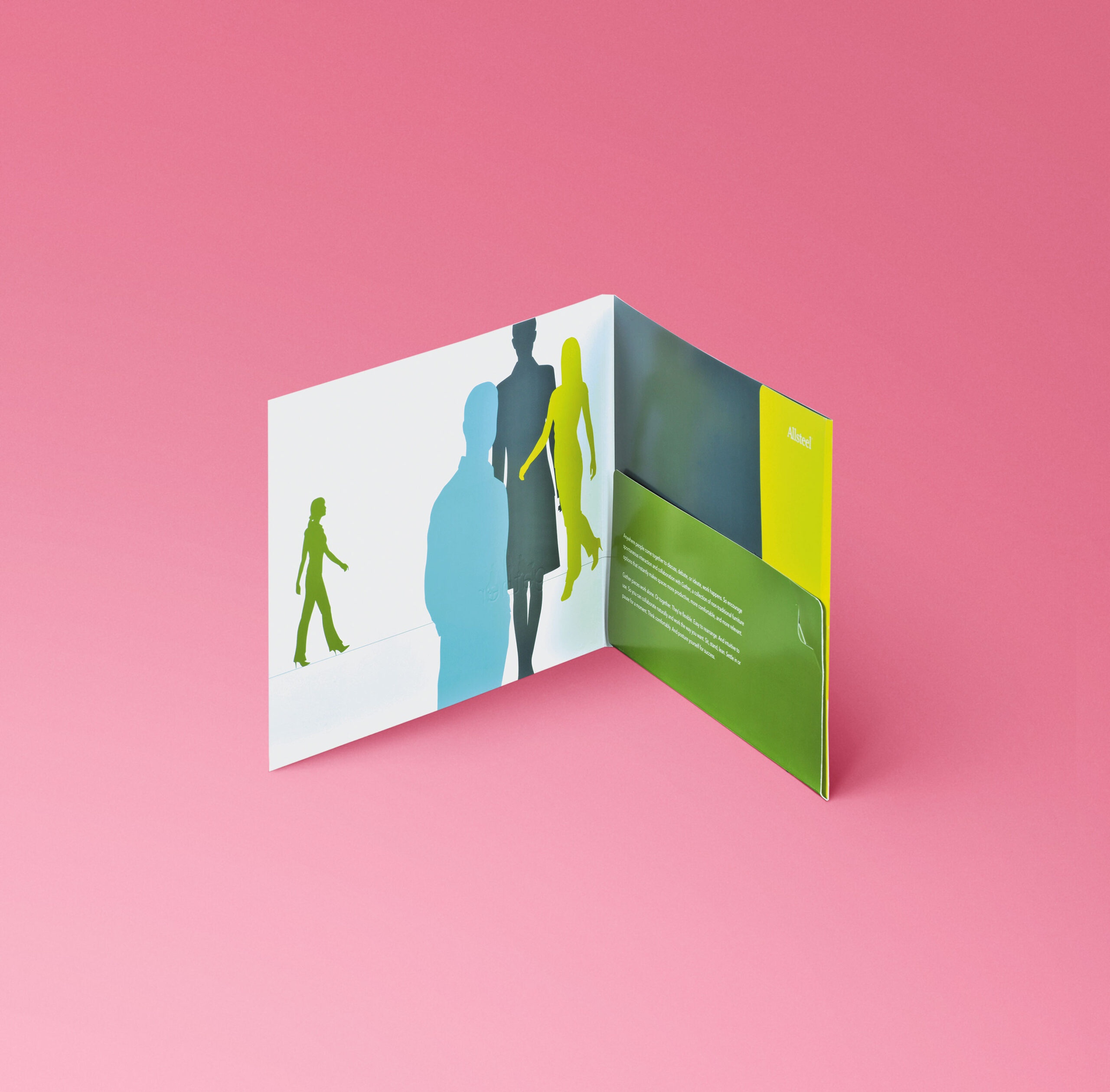 Allsteel pocket folder with glueless pocket