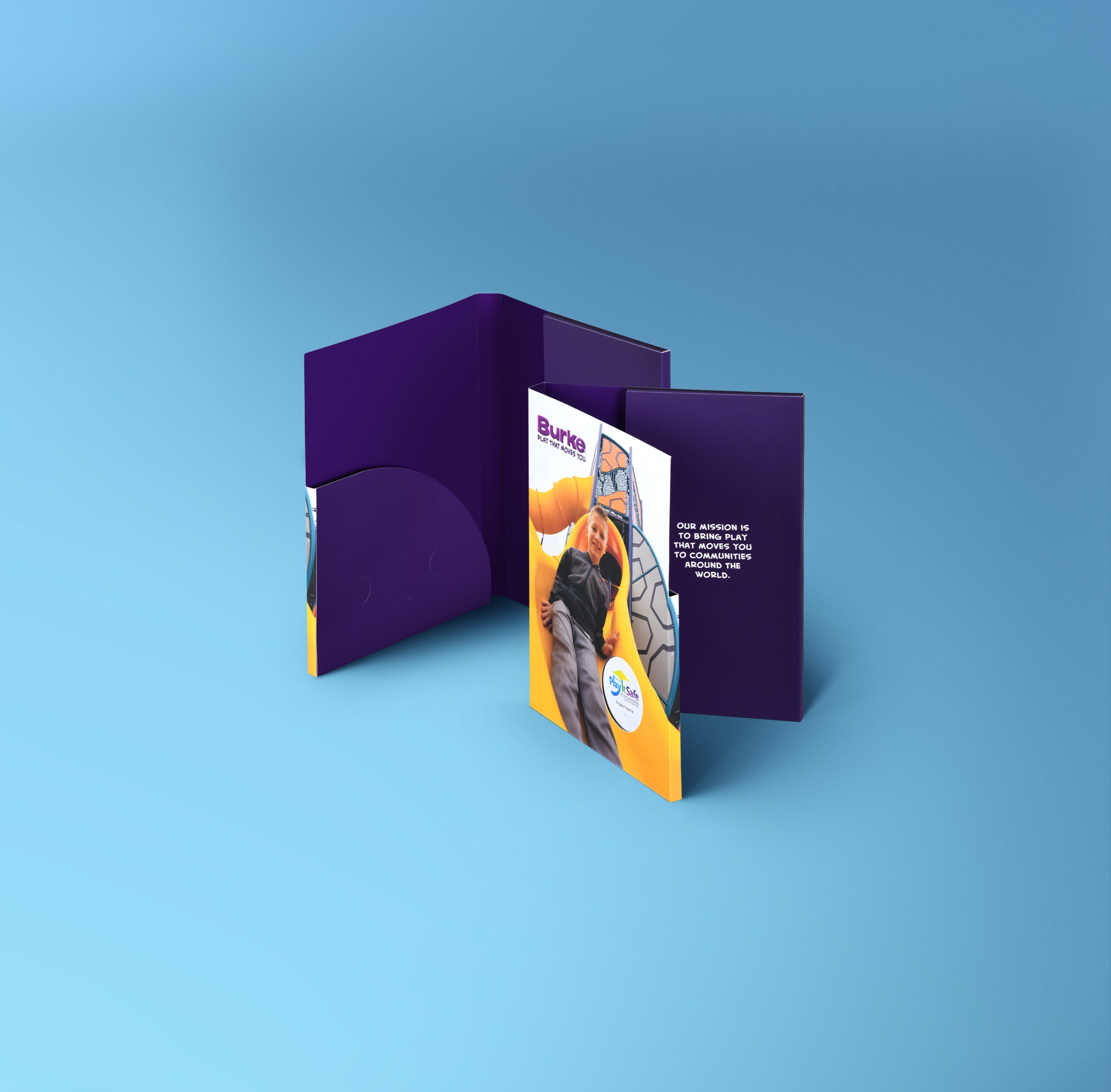 Box pocket layout and die-cut window on folder for BCI Burke