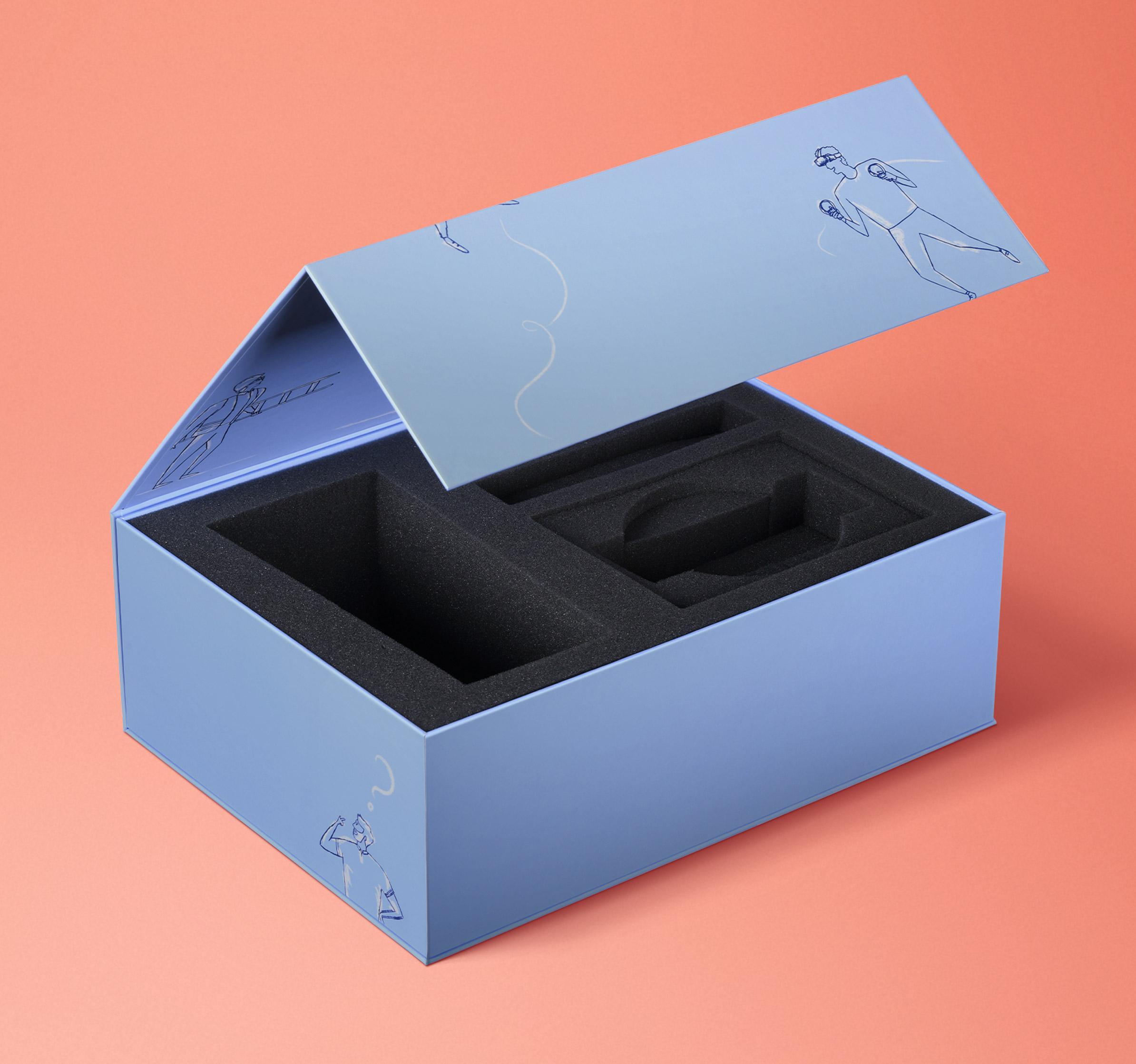 Magnetic book style box with print