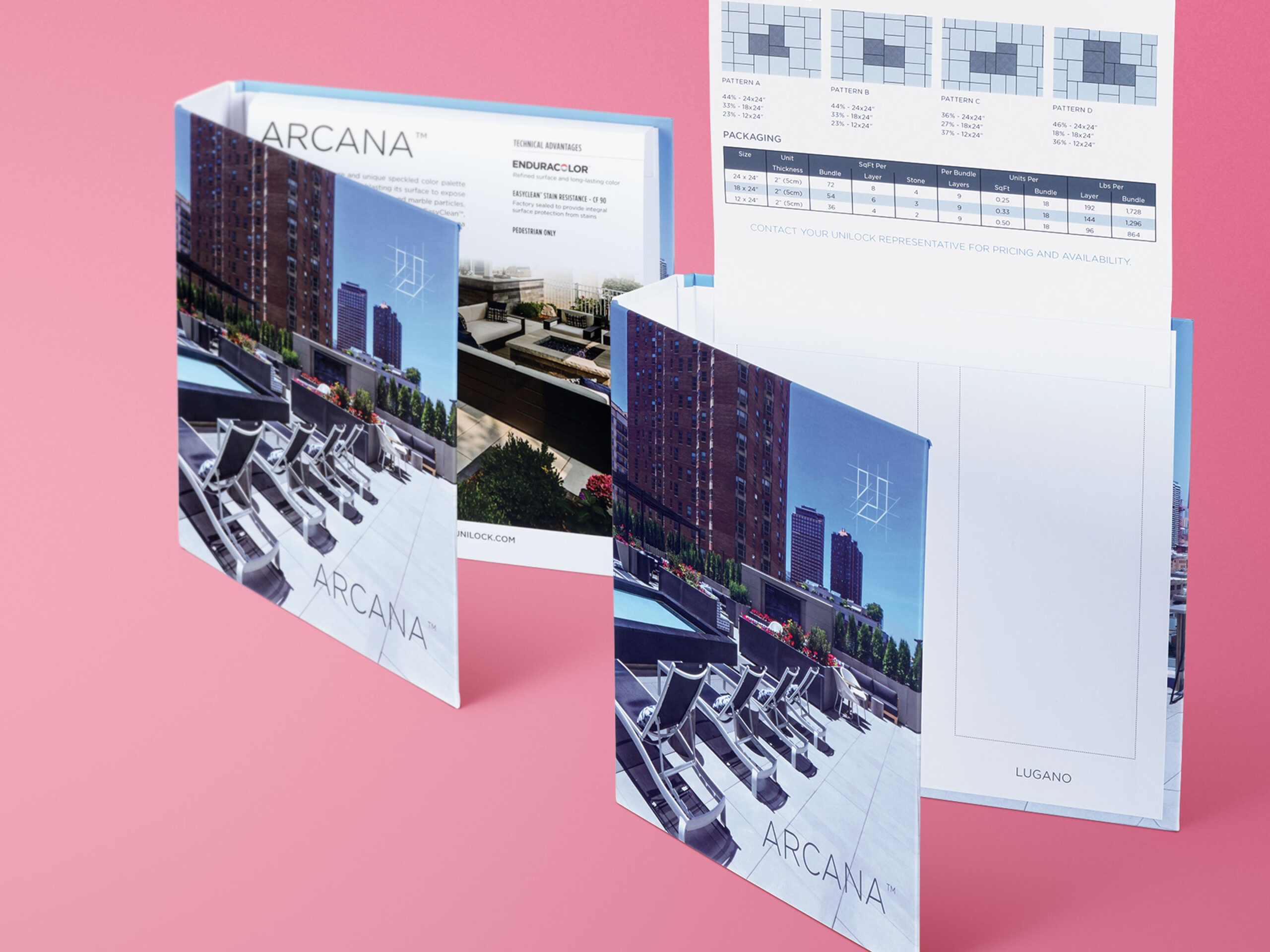 2-panel compact architectural folder for Unilock