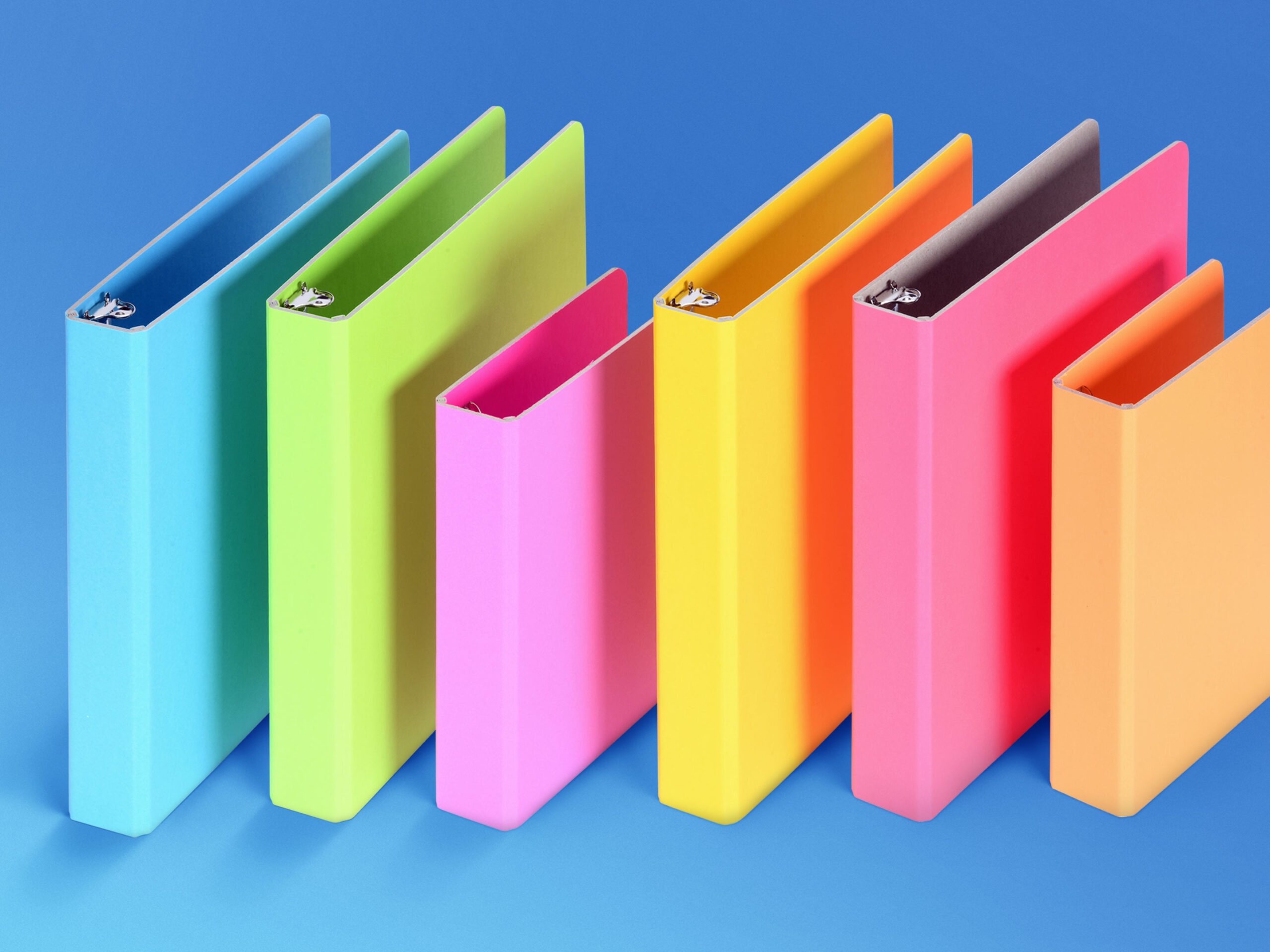 Binders cased and lined with Astrobright papers