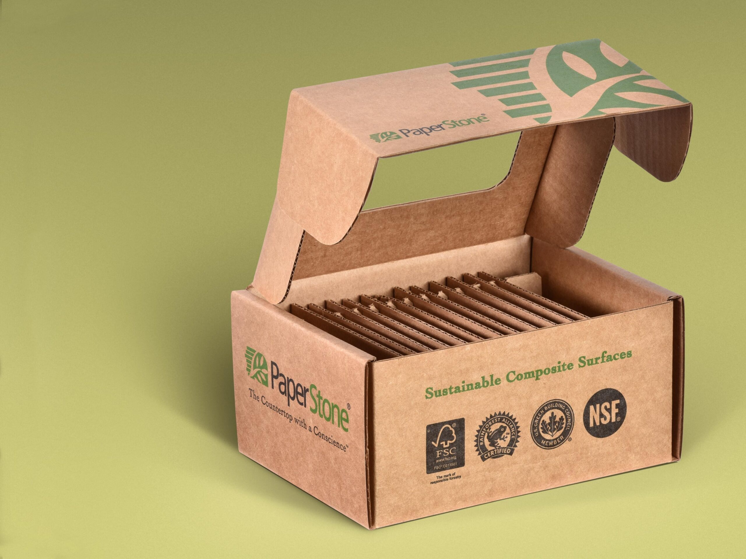 Kraft corrugated sample kit with die-cut window and dividers