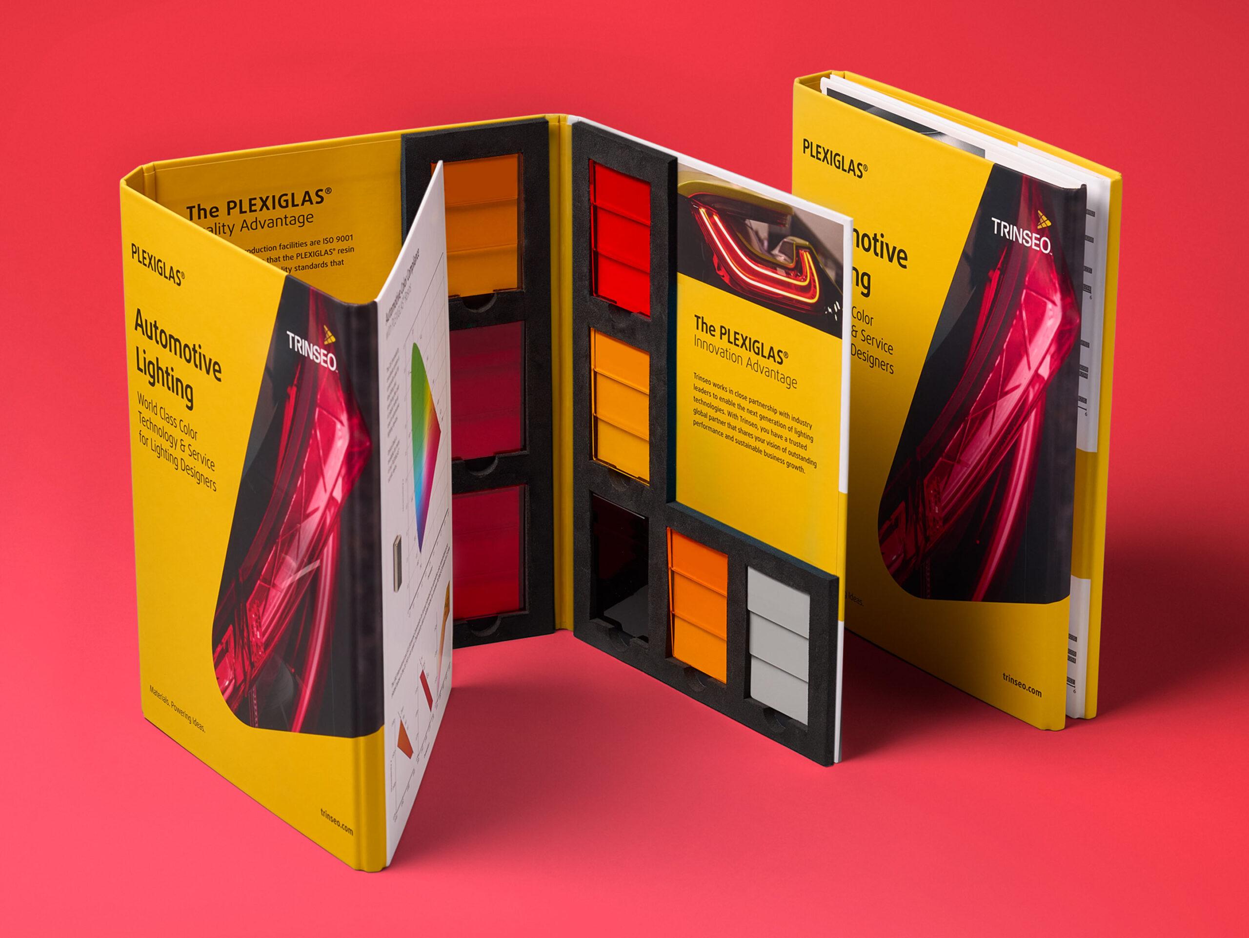 Plexiglass architectural folder for Trinseo with foam insert