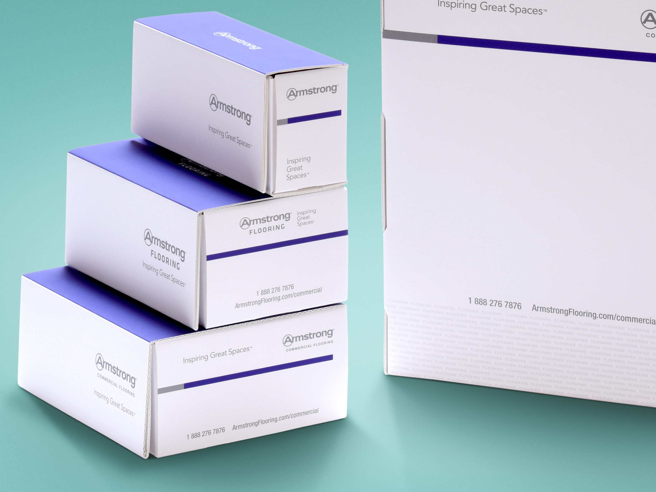 Corrugated sample boxes in different sizes for Armstrong Flooring