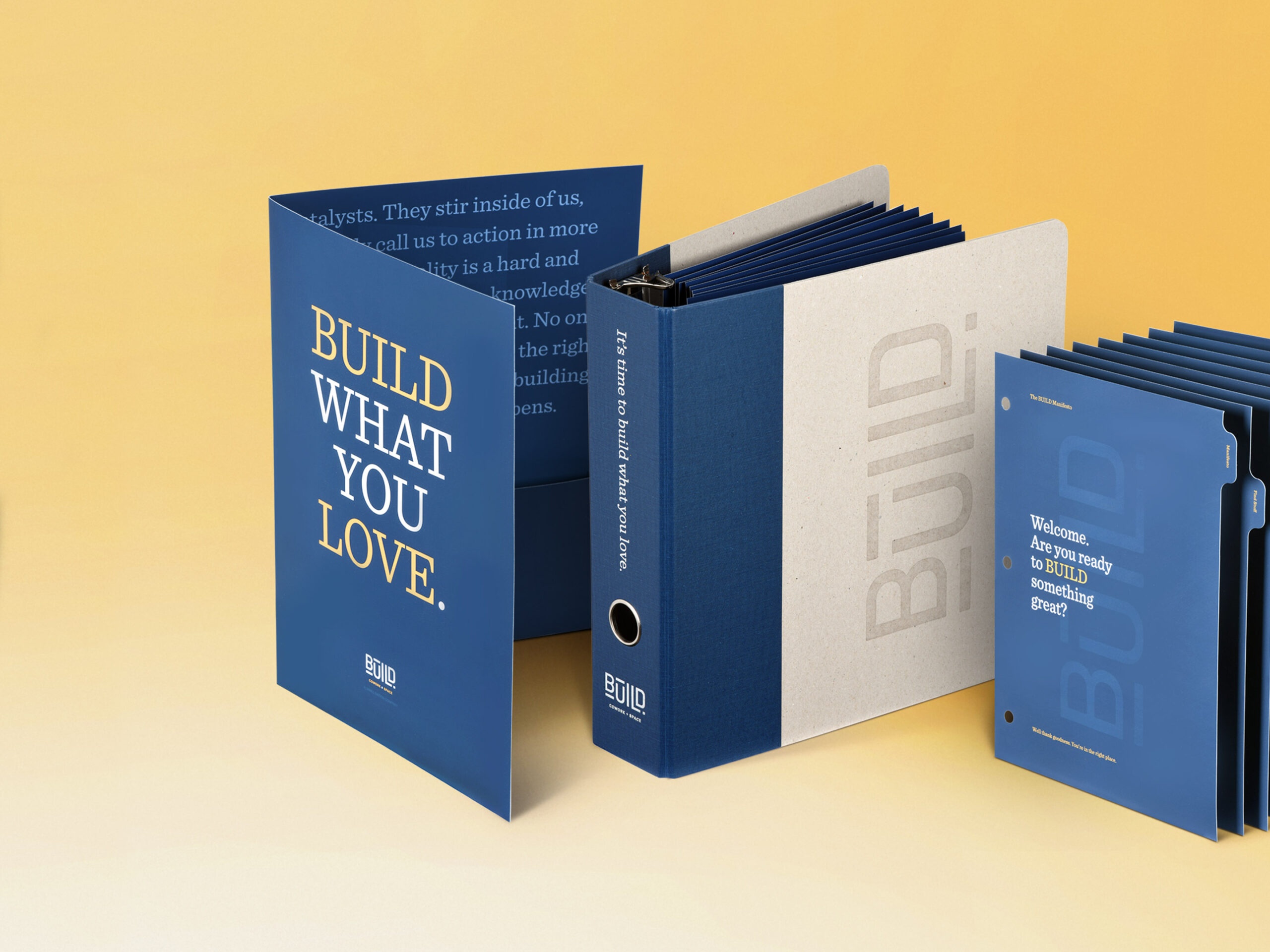 Build set of binder, tabs, and pocket folder