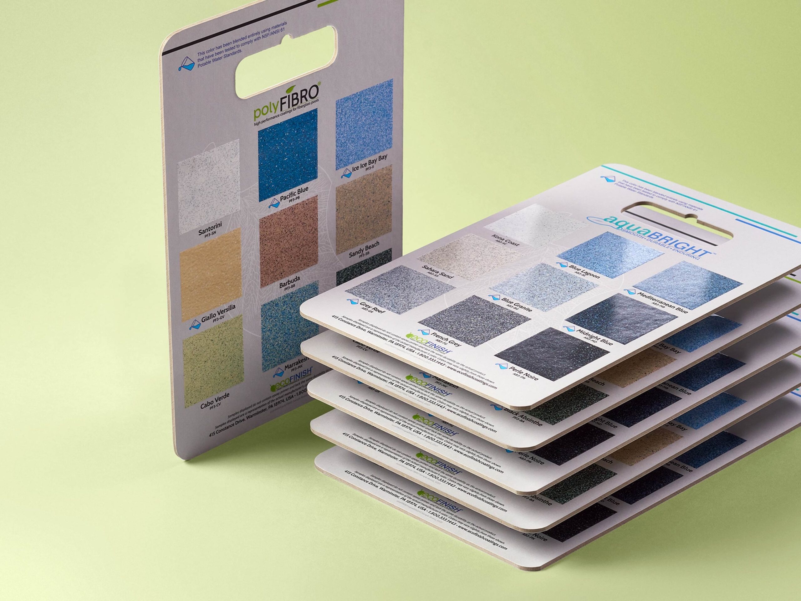 Printed sample boards with textured UV