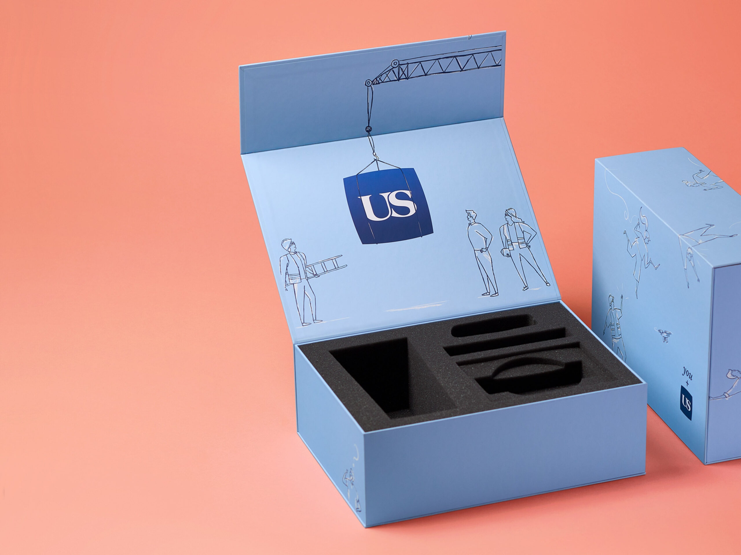 Book style packaging with custom foam insert